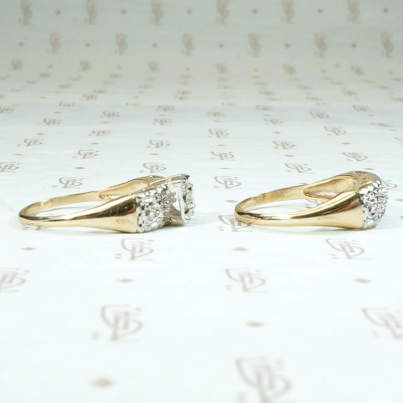 Ornate Two-Tone Gold & Diamond Wedding Set