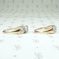 Ornate Two-Tone Gold & Diamond Wedding Set