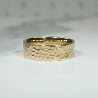 Hand Hammered Recycled Yellow Gold Band