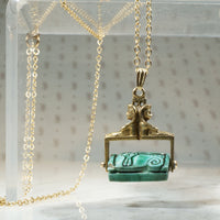 Egyptian Hathor Amulet in Gold Sphinx Frame