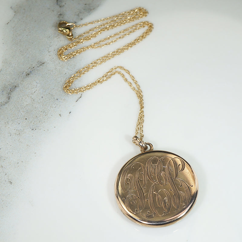 Art Nouveau Locket A Lady and Horse 14k