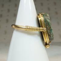 Superlative Gold and Faience Egyptian Amulet Ring