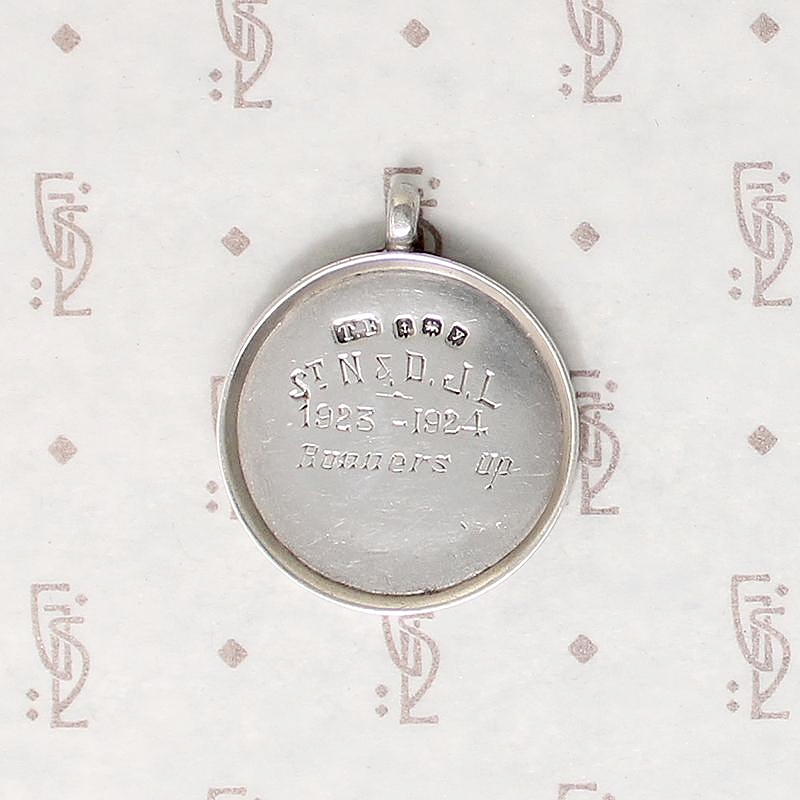 Elegant English Sterling Medal Fob with Gold Shield
