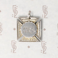 Engraved Iron Cross 1902 Sterling Medal Fob