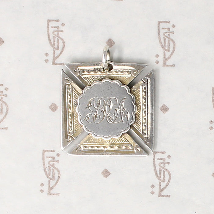 Engraved Iron Cross 1902 Sterling Medal Fob