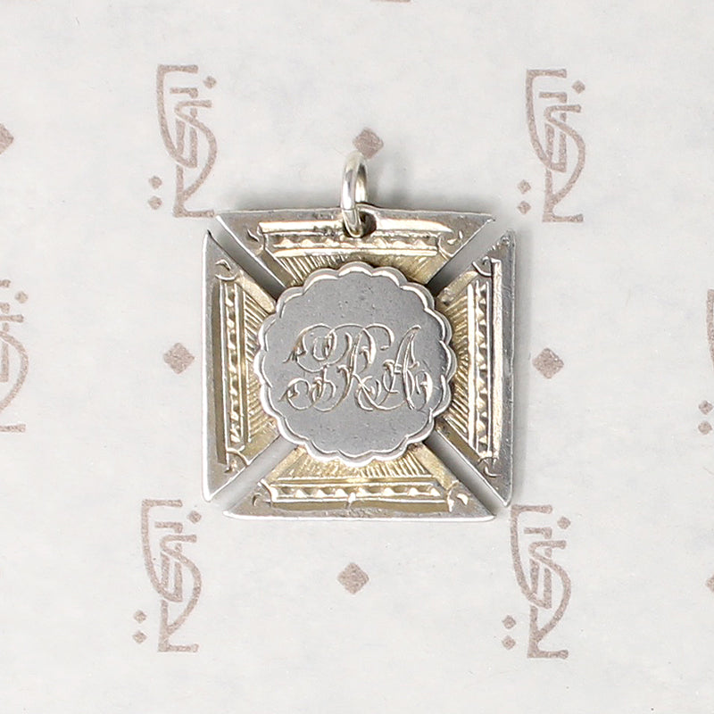 Engraved Iron Cross 1902 Sterling Medal Fob