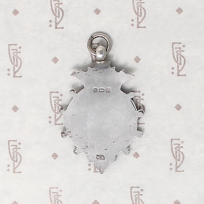 Crowned English Sterling Silver Medal Fob