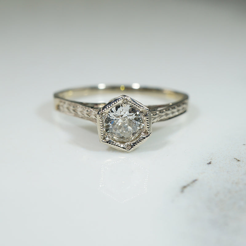 Deco Filigree OMC Diamond Ring