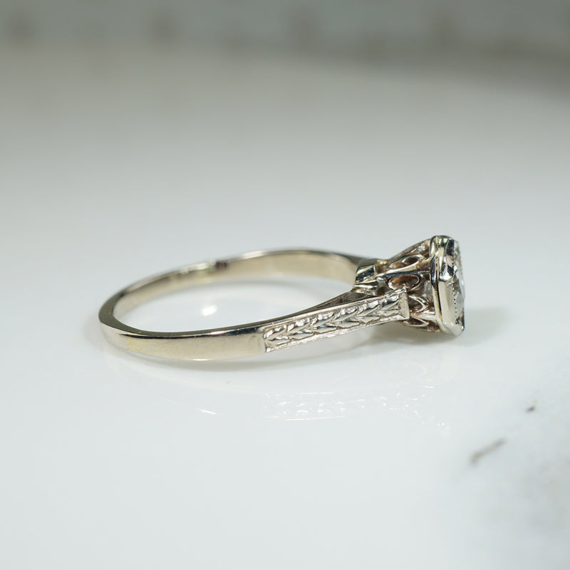 Deco Filigree OMC Diamond Ring