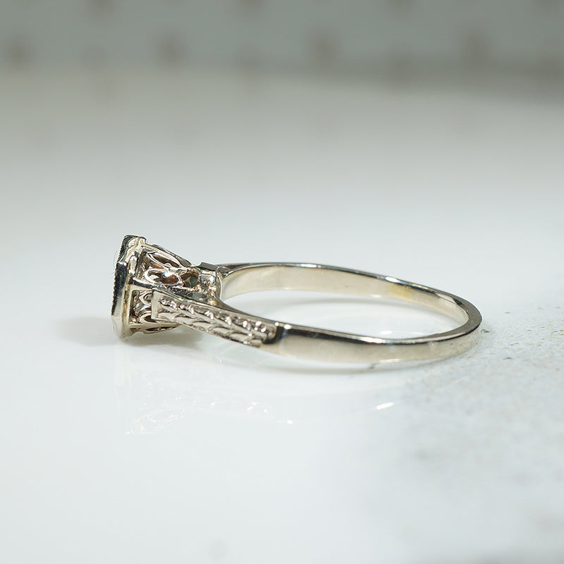 Deco Filigree OMC Diamond Ring