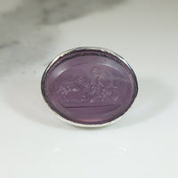 Amethyst Glass Intaglio Fob Psyche