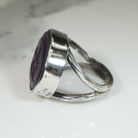 Amethyst Glass Intaglio Fob Psyche