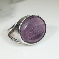 Amethyst Glass Intaglio Fob Psyche