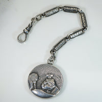 Japonesque Coin Silver Fob and Chain