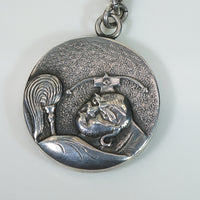 Japonesque Coin Silver Fob and Chain