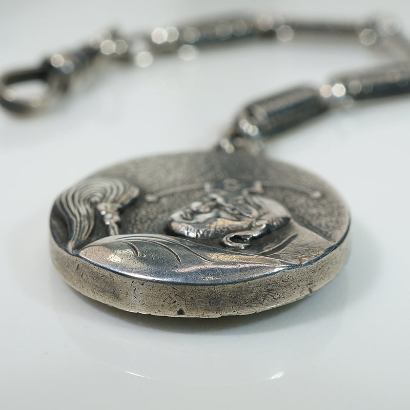 Japonesque Coin Silver Fob and Chain