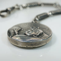 Japonesque Coin Silver Fob and Chain