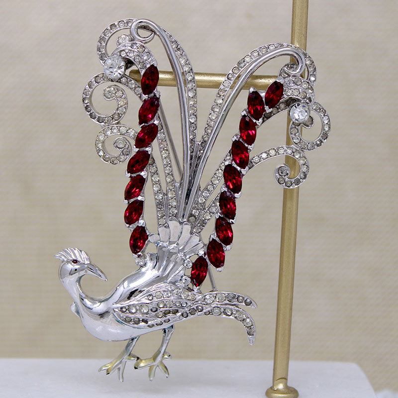Proud Peacock Costume Brooch by Coro