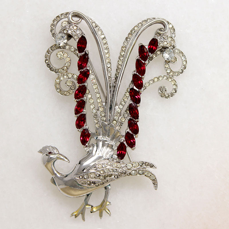 Proud Peacock Costume Brooch by Coro