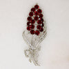 Arresting Blood-Red Hyacinth Brooch by Coro Craft