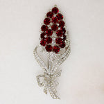 Arresting Blood-Red Hyacinth Brooch by Coro Craft