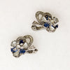 Pennino Blue & White Rhinestone Blossom Earrings