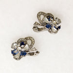Pennino Blue & White Rhinestone Blossom Earrings