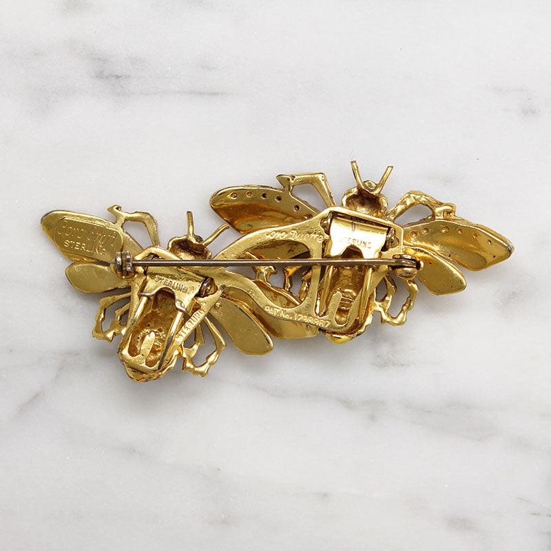 Coro Honey Bee Duette in Enameled Sterling Silver