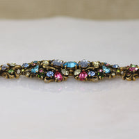 Colorful Rhinestone Cluster Bracelet from Hollycraft
