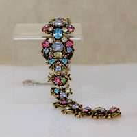Colorful Rhinestone Cluster Bracelet from Hollycraft