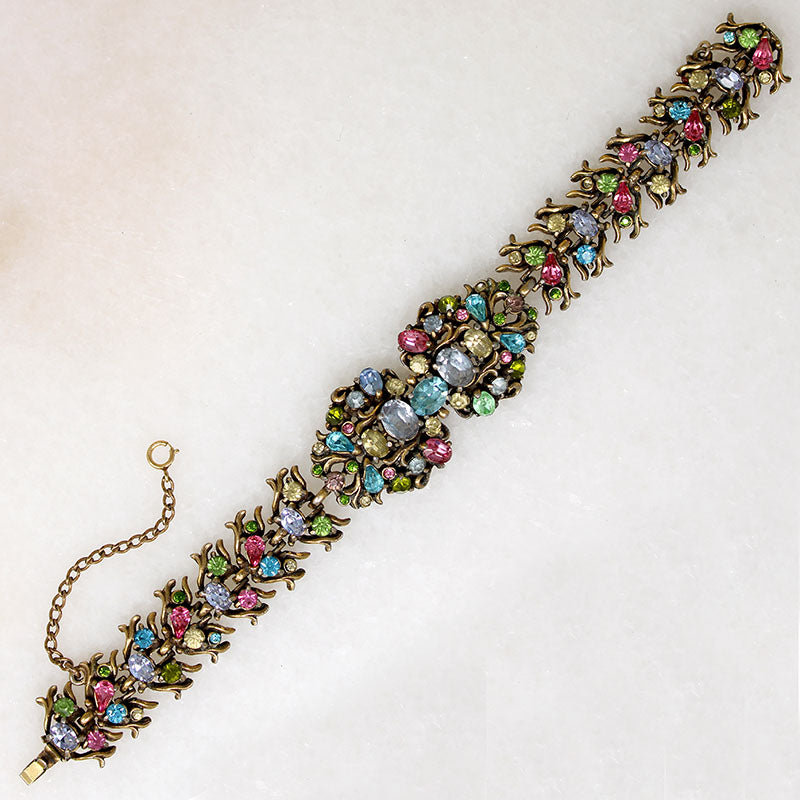 Elaborate Rhinestone Bluster Bracelet from Hollycraft