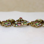 Opulent Hollycraft Bracelet with Rhinestone Spirals