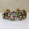 Opulent Hollycraft Bracelet with Rhinestone Spirals