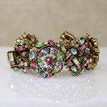Opulent Hollycraft Bracelet with Rhinestone Spirals