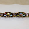Parti-Colored Rhinestone Hollycraft Panel Bracelet