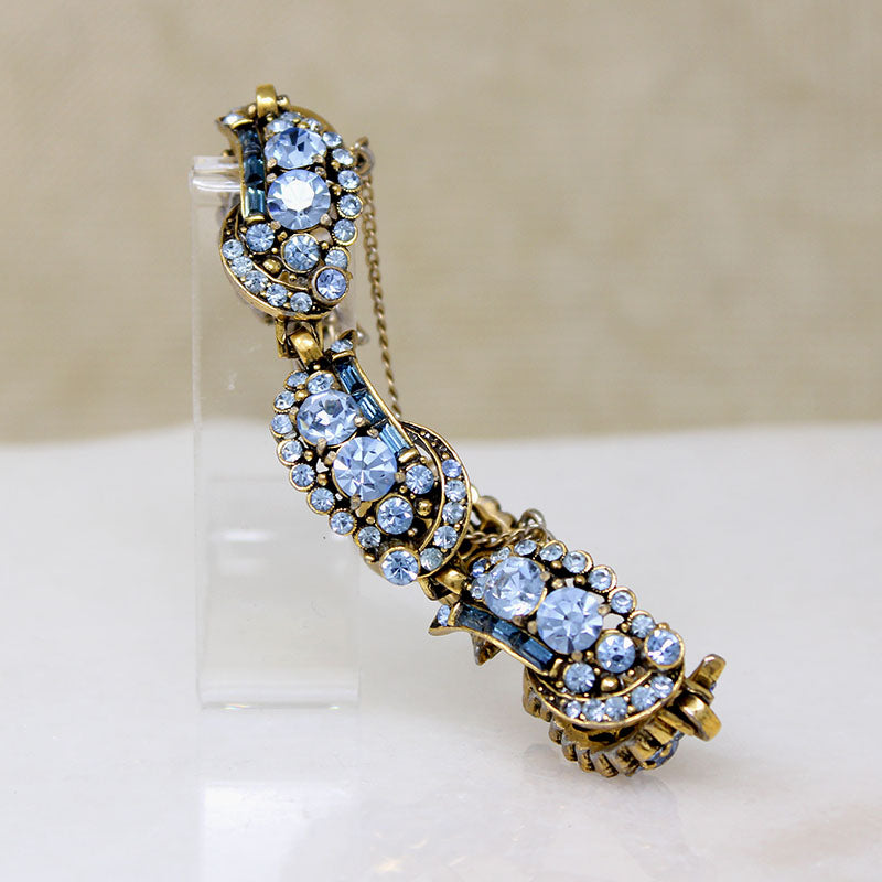Baby Blue Rhinestone Hollycraft Bracelet