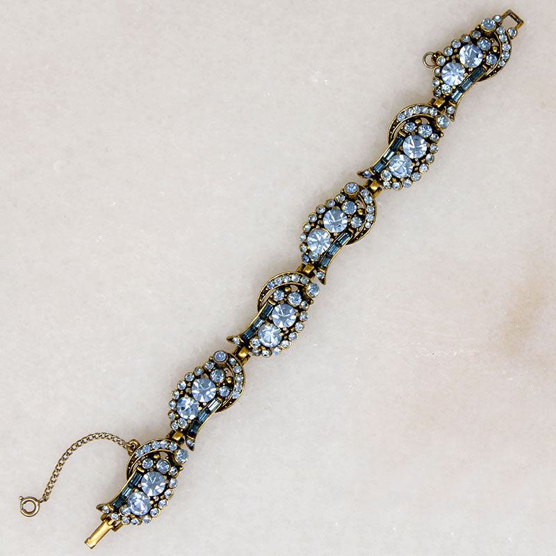 Baby Blue Rhinestone Hollycraft Bracelet