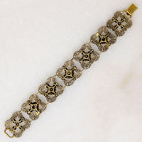 Lacy Silver Gilt & Garnet Bracelet