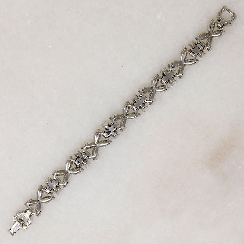 Icy Rhinestone Flowers Pennino Bros. Bracelet