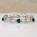 Glamorous Faux Emerald Costume Bracelet by Trifari