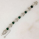 Glamorous Faux Emerald Costume Bracelet by Trifari