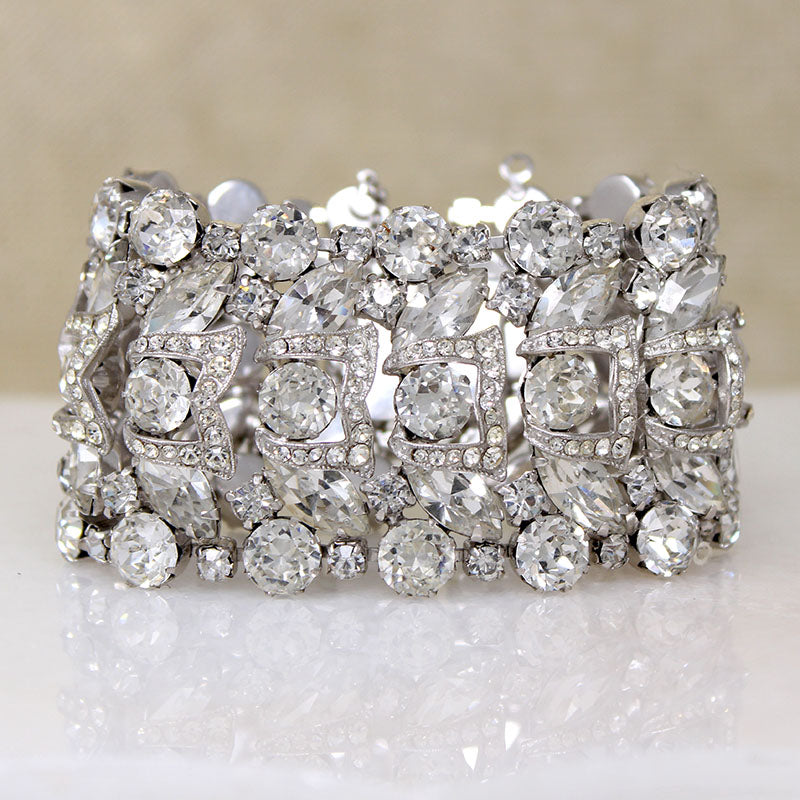 Fabulous Wide Rhinestone Costume Bracelet