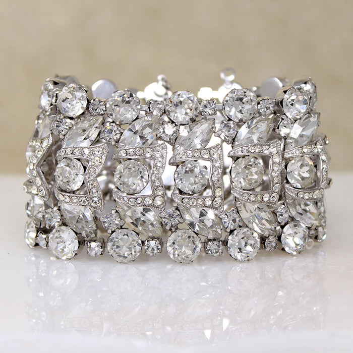 Fabulous Wide Rhinestone Costume Bracelet
