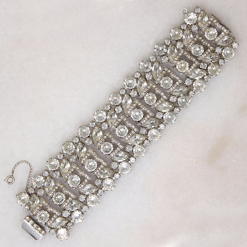Fabulous Wide Rhinestone Costume Bracelet