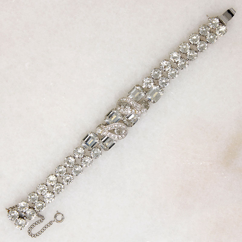 Round & Emerald Cut Crystal Eisenberg Bracelet