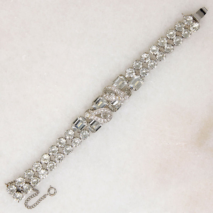 Round & Emerald Cut Crystal Eisenberg Bracelet
