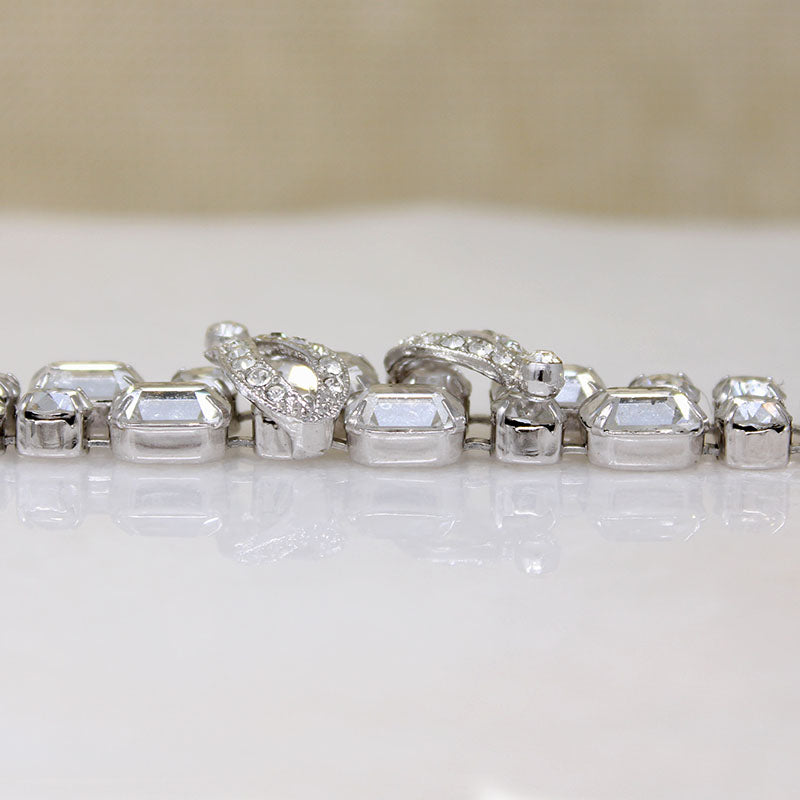 Round & Emerald Cut Crystal Eisenberg Bracelet