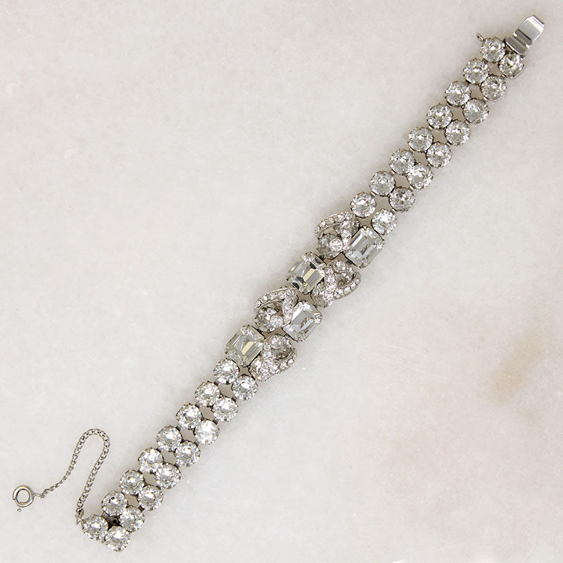 Sparkling Two Row Crystal Bracelet by Eisenberg