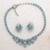 Aqua-Colored Crystal Eisenberg Ice Necklace & Earrings