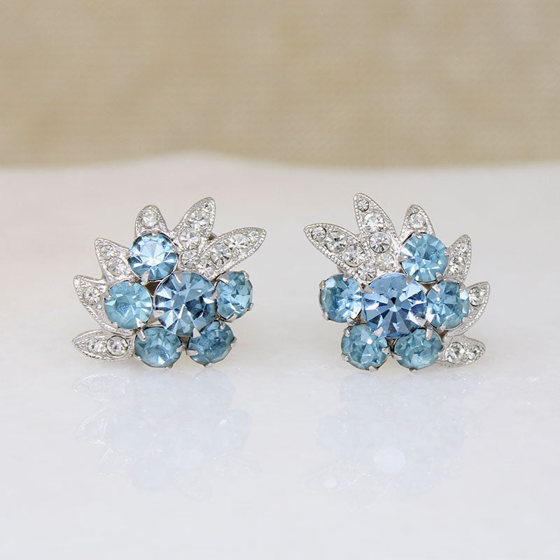 Aqua-Colored Crystal Eisenberg Ice Necklace & Earrings